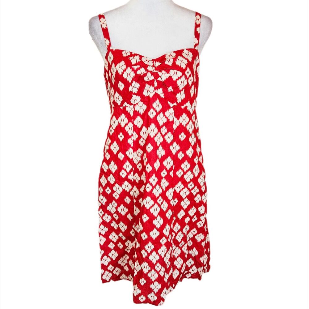 Patagonia Summertime Red Sundress Womens 6 Hemp Organic Cotton Sweetheart Beach